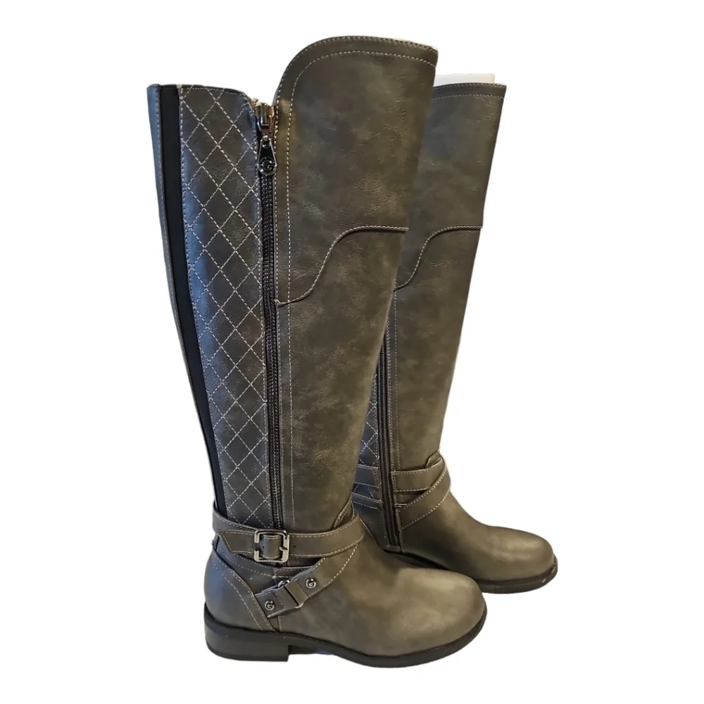 Gbg by Guess Hayden Gray quilted riding tall boots sz 5 NEW